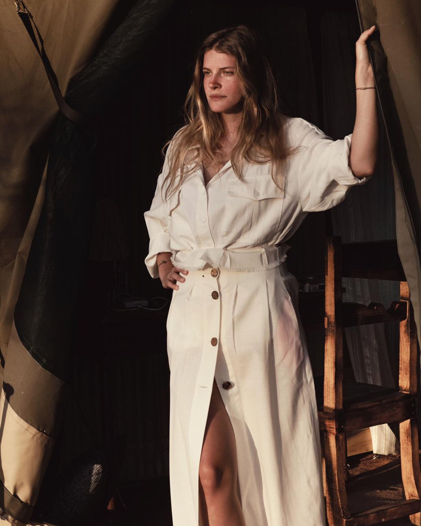 gonna di lino bianca personalizzabile