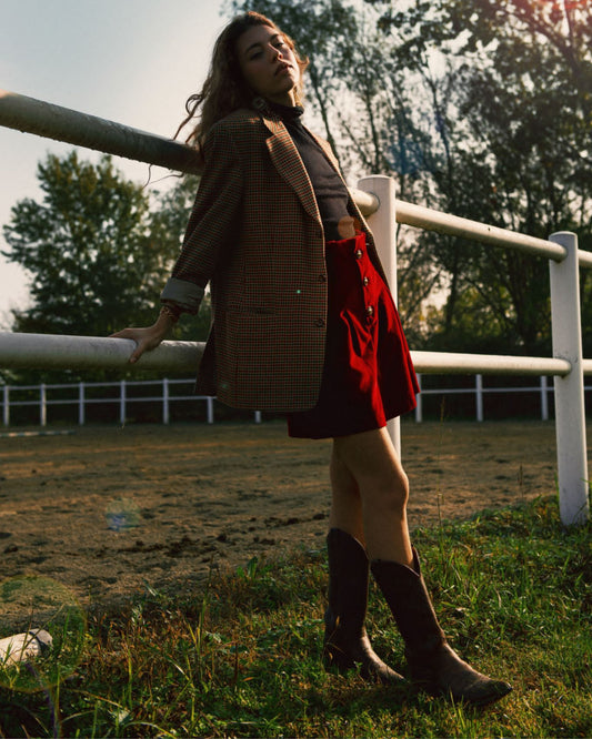 Pantaloni personalizzabili in velluto bordeaux