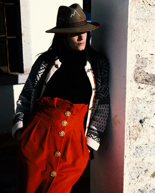 Gonna personalizzabile in velluto rosso