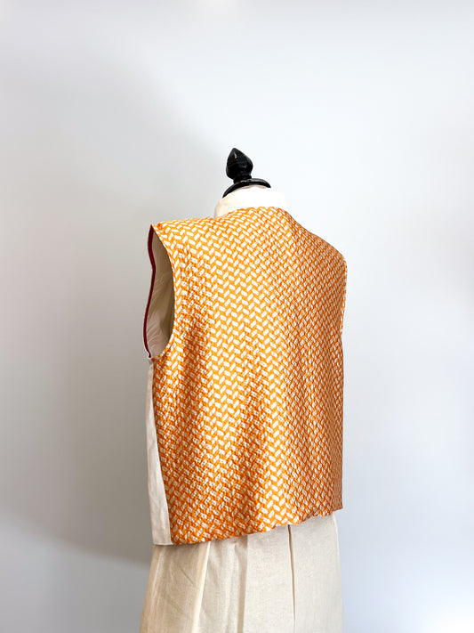 gilet sartorile in lino e seta