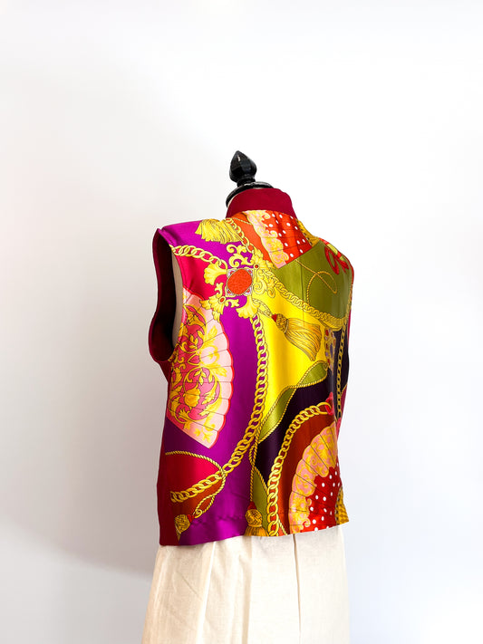 gilet sartoriale in seta e lino