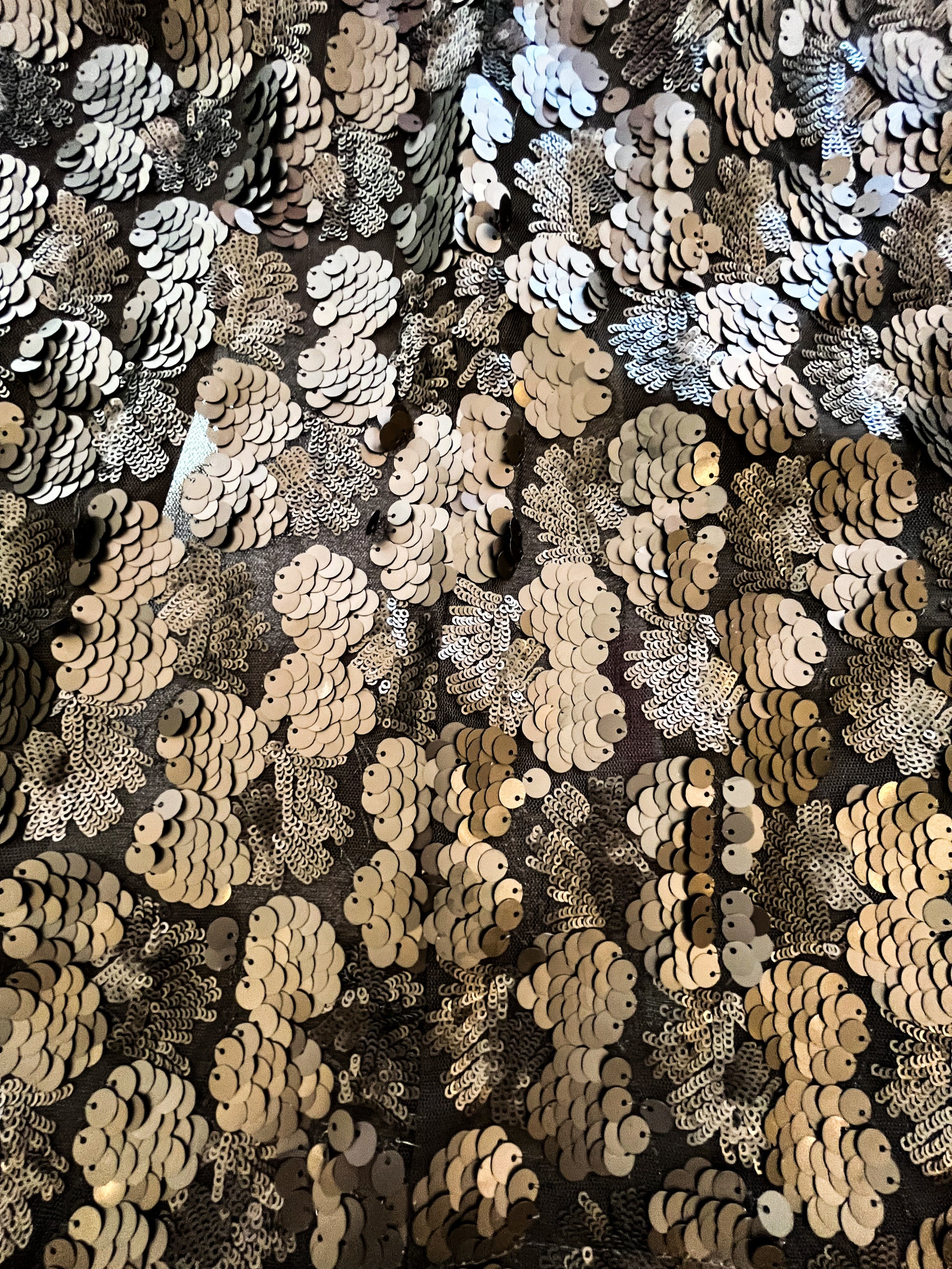 dettaglio tessuto e texture paillettes nere