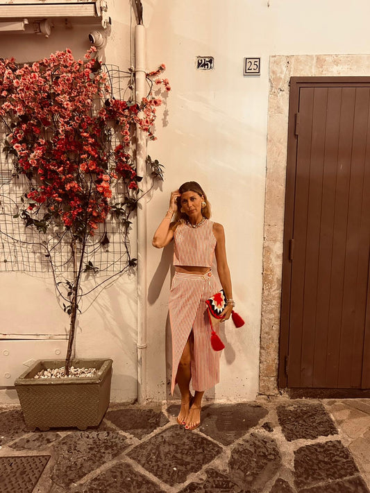 Crop top PORTOFINO | Cotone millerighe