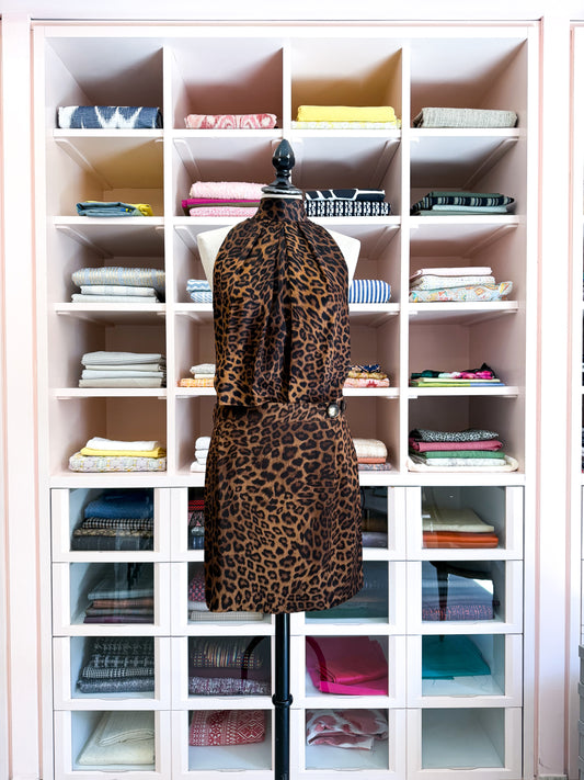 Completo CAPETOWN Mini Wrap & Top Americana | Animalier scuro